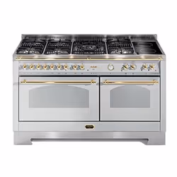 Lofra RSD156MFT+MFT/AEOV, Cucina freestanding, Acciaio inox, Manopola, Oro, Frontale, Meccanico