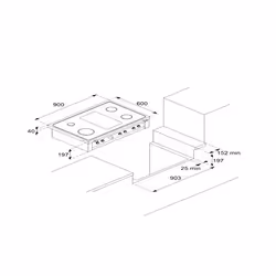 Lofra TRS96/5 Acciaio inox Superficie piana 90 cm Gas 5 Fornello(i)