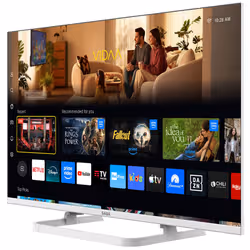 SABA SA32WHM10VDA SMART TV Bianco 32" HD READY, Sistema operativo VIDAA, Triplo tuner DVBT2/C/S2 HEVC MAIN10, Certificato TivuSAT, Piedistallo centrale, Dolby Audio - Vista aggiuntiva 4