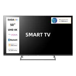 SABA SMART TV 50" ULTRA HD 4K, Sistema operativo VIDAA, Triplo ter DVBT2/C/S2 HEVC MAIN10, Certificato TivuSAT, Piedistallo centrale, Dolby Audio
