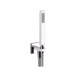 Gessi Rettangolo 1x set doccia incluso gomito di collegamento al muro 1/2 con staffa Tubo flessibile da 1,50 m e soffione ant ...