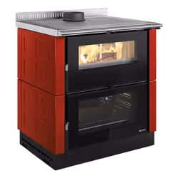 La Nordica Verona XXL VST Maiolica, Caminetto freestanding, Chiuso, A legna, Bordeaux, Interno, Orizzontale