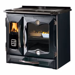 La Nordica Suprema 4.0, Caminetto freestanding, Chiuso, A legna, Nero, Interno, Orizzontale