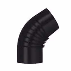 SAVE Fumisteria Classic NO1204, Gomito per canna fumaria, Nero, Porcellana, 830 °C, 45°, 12 cm