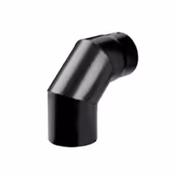 SAVE Fumisteria Plus NNO1403, Gomito per canna fumaria, Nero, Porcellana, Acciaio, 90°, 14 cm, 1,2 mm