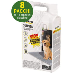 Croci - 112 Tappetini igienici per cani SuperNappy Carbone Attivo 84x57 cm - 8 pacchi da 14 pezzi cad.