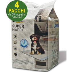 Croci - 200 Tappetini igienici per cani Super Nappy 60X40 cm - 4 pacchi da 50 pezzi cad.