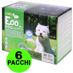 72 Pannolini igienici per cani Eco Dog Nappy M 32-44 cm - 6 pacchi da 12 pezzi cad.