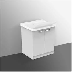 Ideal Standard - lago mobile sottolavatoio da lavanderia con asse in legno 75 x 61 cm, bianco (solo mobile) J0027PW