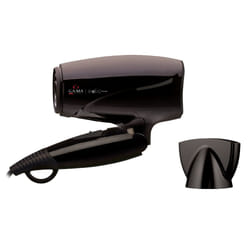 GA.MA Phon Eolic Travel, ideale per i viaggi, Ultra Leggero, Manico Pieghevole, Componenti Interni in Tormalina Per Massima Protezione, 1600 W, Sistema Bi-Volt, 4 Combinazioni di Velocità e Temperatura