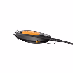 GA.MA Regolabarba ABSOLUTE LINER con alimentazione a rete, per rifiniture taglio, contorni, sfumature e rasature. Regolazione di taglio: Senza pettine 0,3mm/ con pettini guida: 2,3 e 3,5mm. Lama in acciaio inossidabile semi piatta. Cavo di 2,5mt. Kit per l’uso: Olio lubrificante- pennellino per pulizia. Anello appendi apparecchio. - Vista aggiuntiva 3