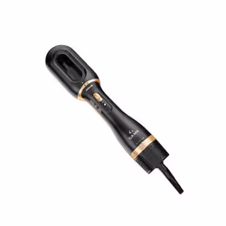 GA.MA Multistyler Gold Ion: è lo strumento multifunzione che rivoluziona la tua routine di styling. Include due accessori intercambiabili: la spazzola a doppia testa con setole miste, e l'asciugacapelli, perfetto per preparare la chioma prima dello styling. Dotato di 2 velocità, 3 impostazioni di temperatura e una potenza di 1200W. - Vista aggiuntiva 5