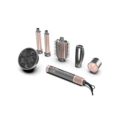 GA.MA Multistyler Uniq Flow con 6 accessori intercambiabili. Asciugacapelli, spazzola ovale, 2 coanda arricciacapelli, spazzola piastra e diffusore . Motore digitale brushless Potenza: 1550W. Velocità Motore: 110.000 RPM. Silenzioso: 70 dB. Filtro removibile . 3 velocità, 3 temperature. Cool shot. Leggero 470gr