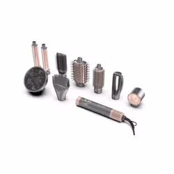 GA.MA Multistyler Uniq Flow con 9 accessori intercambiabili. Asciugacapelli, spazzola ovale, 2 coanda arricciacapelli, spazzola piastra, spazzola tonda, spazzola piatta, pettine e diffusore . Motore digitale brushless Potenza: 1550W. Velocità Motore: 110.000 RPM. Silenzioso: 70 dB. Filtro removibile . 3 velocità, 3 temperature. Cool shot. Leggero 470gr - Vista aggiuntiva 2