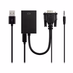 Kon.El.Co. 14.2800.96 cavo e adattatore video 0,15 m VGA (D-Sub) + 3.5mm HDMI Nero