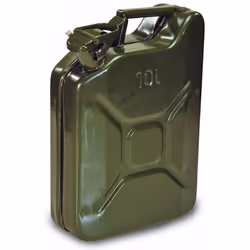 Tanica in metallo con serbatoio dalla capacità di 10 L. Questo prodotto, omologato per il trasporto ed il travaso di carburan ...