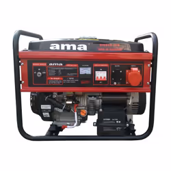 Generatore a benzina Ama trifase con AVR dotato di un potente motore a scoppio a 4 tempi da 389 cc . Ha dimensioni di 702x532 ...