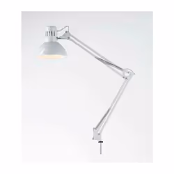 Lampada da tavolo snodabile con morsetto Potenza massima: 60W Attacco: E27 Materiale: Metallo Colore: Bianco Altezza totale b ...