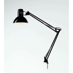 Perenz - lampada da tavolo snodabile con morsetto 60w attacco grande e27 colore nero 4025n