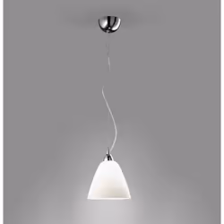 Collezione DOME ELEGANZA 5 STELLE Sospensione dal design moderno ed elegante con una struttura in metallo cromato lucido e un ...