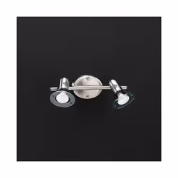 Collezione Disco ILLUMINA LED Faretto moderno a 2 luci con metallo in finitura cromo spazzolato e plastica con diffusori orie ...
