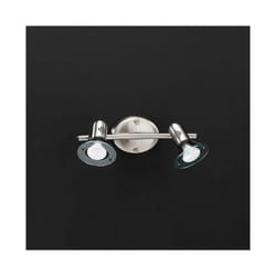 Faretto Cromo Spazzolato Diffusori Orientabili 2 Luci Disco 4852CR