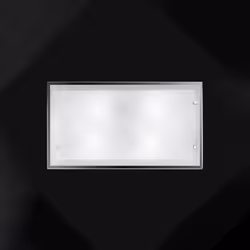 Collezione FRAME CORNICI DI LUCE CHE ARREDANO Plafoniera in vetro bianco e metallo verniciato a polvere, dal design moderno e ...
