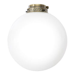 Perenz - Kit Luce Vetro Bianco Sfera Grande Con Portalampada Ottone Brunito