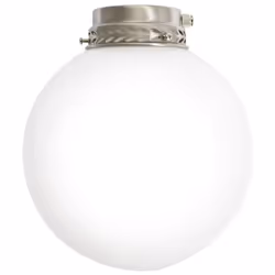 Collezione Accessori KIT SFERA IN VETRO BIANCO Kit luce in vetro bianco con portalampada D.20,5 x H.22 cm Bianco. Soffi di lu ...