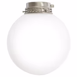 Collezione Accessori KIT SFERA IN VETRO BIANCO Kit luce in vetro bianco con portalampada D.20,5 x H.22 cm Ottone lucido. Soff ...