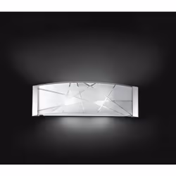 Collezione Fish LA LAMPADA CHE TI FA SOGNARE Applique con montatura in metallo finitura cromo lucido e vetro bianco con incis ...