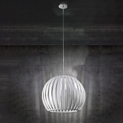 Perenz - Sospensione Contemporanea Slice Metallo Cromo Acrilico Bianco 1 Luce E27 D40