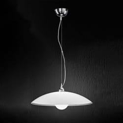 Sospensione Contemporanea Skirt Metallo Cromo Vetro Bianco 1 Luce E27 D55
