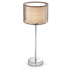 Perenz - Abatjour Contemporaneo Sirco Hotel Metallo Cromo Tessuto Marrone 1 Luce E27