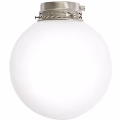 Collezione Accessori KIT SFERA IN VETRO BIANCO Kit luce in vetro bianco con portalampada D.20,5 x H.22 cm Cromo lucido. Soffi ...