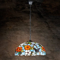 Perenz - Sospensione Tiffany Vetro Multicolor 1 Luce E27