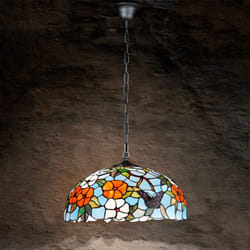 Perenz - Lampadario Tiffany Vetro Multicolor 3 Luci E27