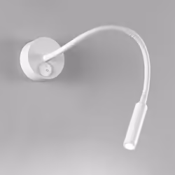 Collezione Minispy ELEGANZA FLESSIBILE Applique realizzata in metallo verniciato bianco, ha una forma lineare e minimalista c ...