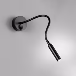 Collezione Minispy ELEGANZA FLESSIBILE Applique realizzata in metallo verniciato nero, ha una forma lineare e minimalista che ...