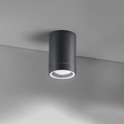 Perenz - Plafoniera Cilindrica Esterno Moderno Pendo Metallo Grigio Vetro 1 Luce Gu10