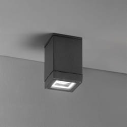 Plafoniera Da Esterno Moderno Pendo Metallo Grigio Vetro 1 Luce Gu10