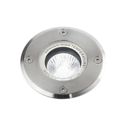 Segnapasso Tondo Esterno Contemporaneo Point Metallo Cromo Vetro 1 Luce Gu10