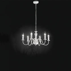 Perenz - Lampadario Contemporaneo Ducale Metallo Bianco 6 Luci E14