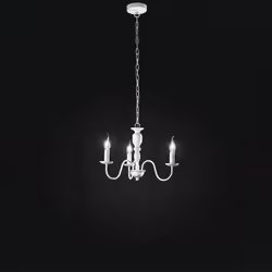 Collezione Ducale SEMPLICITÀ E FUNZIONALITÀ Sospensione in metallo verniciato di colore bianco è un elegante lampadario dal d ...