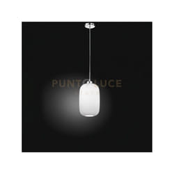Plisse' Sospensione 1 luce vetro plissettato bianco attacco E27 diametro 20cm