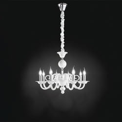 Lampadario Classico Bougie Metallo Bianco 8 Luci E14