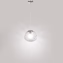 Collezione Ufo LA LUCE CHE TI CATTURA Sospensione diffusore vetro trasparente, forma sferica che ricorda quella di un UFO, so ...
