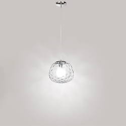 Sospensione Contemporanea Ufo Metallo Cromo Vetro Trasparente 1 Luce E27 D30