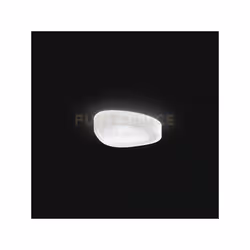 Plafoniera 4 luci in vetro bianco soffiato e acidato. Attacco E27. Larghezza 52cm.