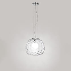Sospensione Contemporanea Ufo Metallo Cromo Vetro Trasparente 1 Luce E27 D40